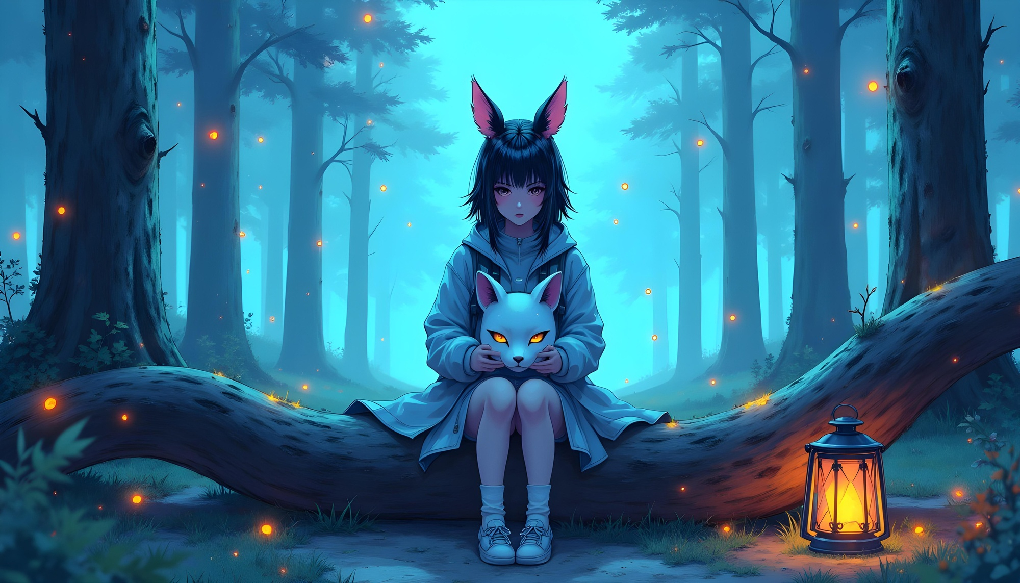 Fox girl with a mask